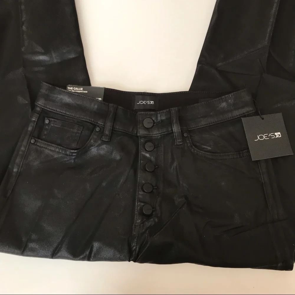 NWT Joe’s Jeans Callie Black Coated Denim High Rise Bootcut Crop Pants 28 & 30 - Picture 8 of 16
